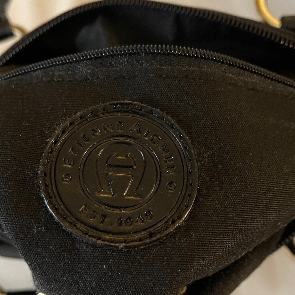 Etienne Aigner Black Mini Bag with Gold Accents - Picture 2 of 7